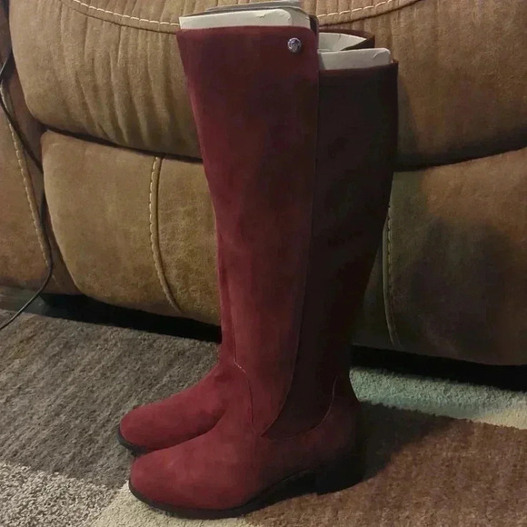 Marc Fischer dark red suede incept women's boots - Picture 2 of 11